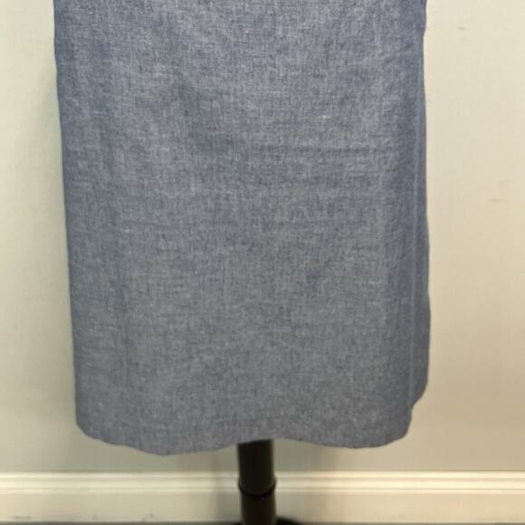 Kasper Skirt size 10 Blue Chambray Knee A Line Pockets Modest Casual Career - Picture 5 of 9